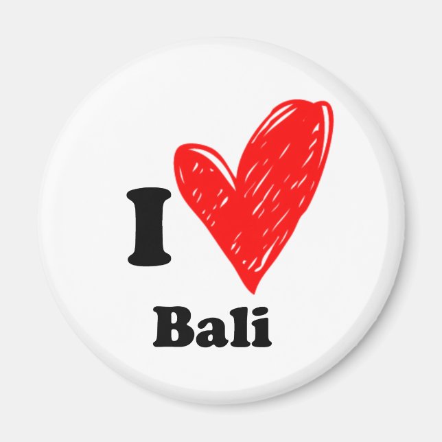 I Love Bali - Heart Sketch Magnet (Front)