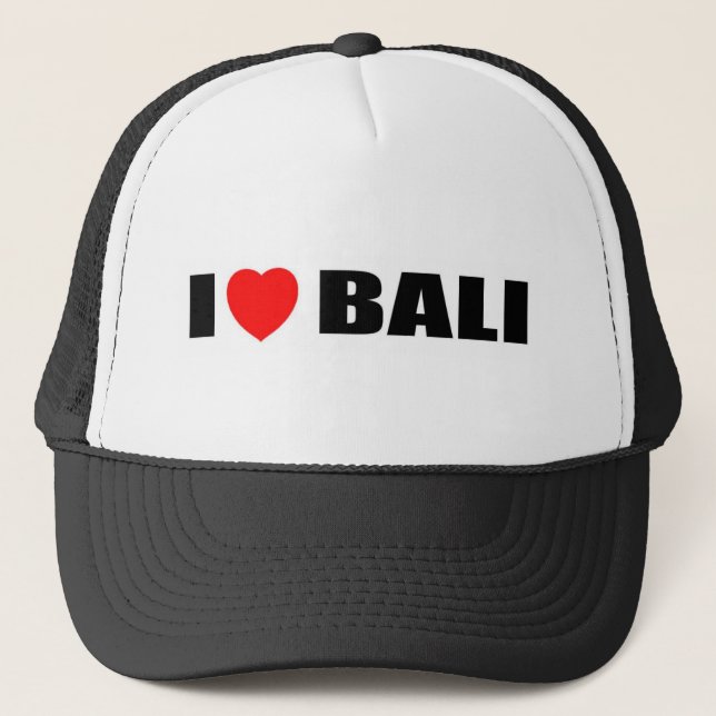 I Love Bali, Indonesia Trucker Hat (Front)