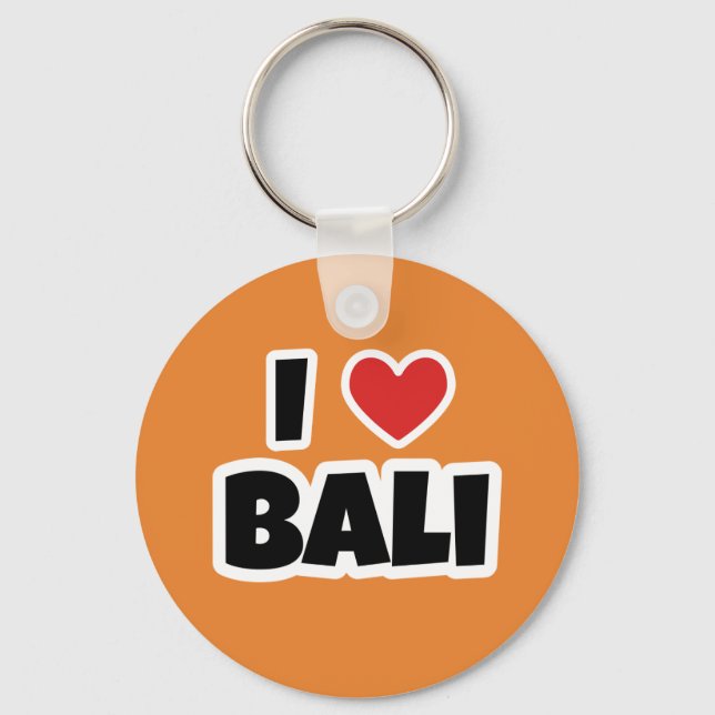 I love Bali Key Ring (Front)