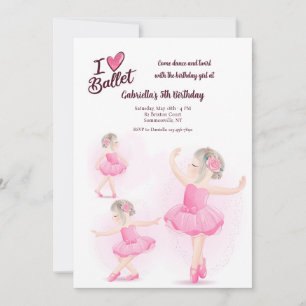 I Love Ballet Invitation