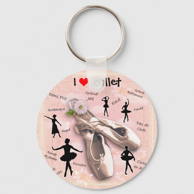 I love Ballet Key Ring (Front)