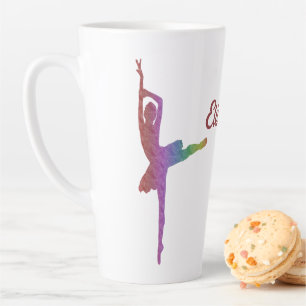 I love ballet with silhouette ballerina latte mug