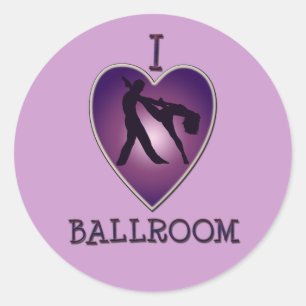 I LOVE BALLROOM CLASSIC ROUND STICKER