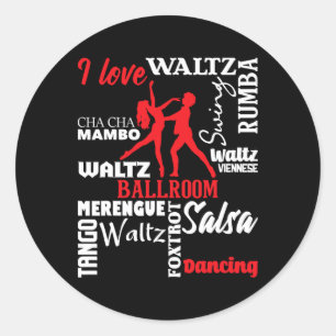 I Love Ballroom Dancing - Dance Instructor Pair Ch Classic Round Sticker