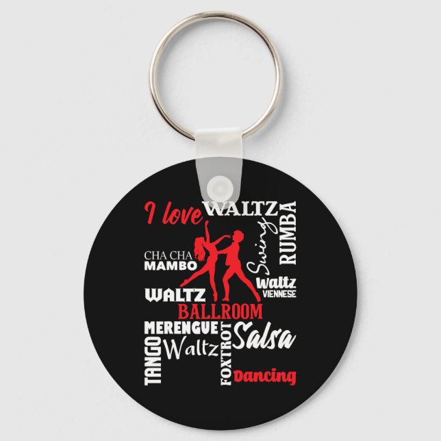 I Love Ballroom Dancing - Dance Instructor Pair Ch Key Ring (Front)