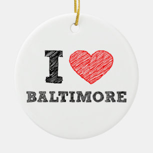 I-Love-Baltimore Ceramic Tree Decoration