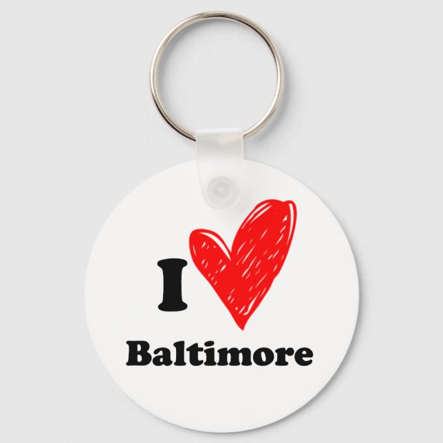 I love Baltimore Key Ring (Front)
