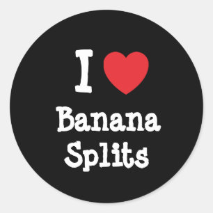 I love Banana Splits heart T-Shirt Classic Round Sticker