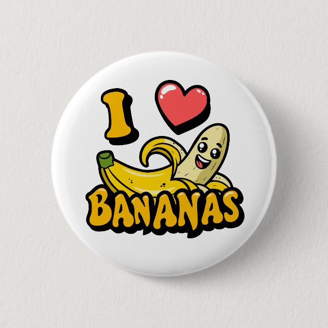 I  Love Bananas 6 Cm Round Badge (Front)