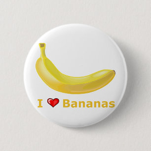 I Love Bananas 6 Cm Round Badge
