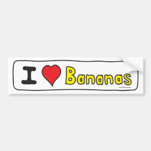 I Love Bananas (I Heart Bananas) Bumper Sticker
