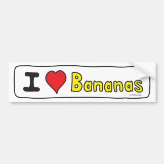 I Love Bananas (I Heart Bananas) Bumper Sticker