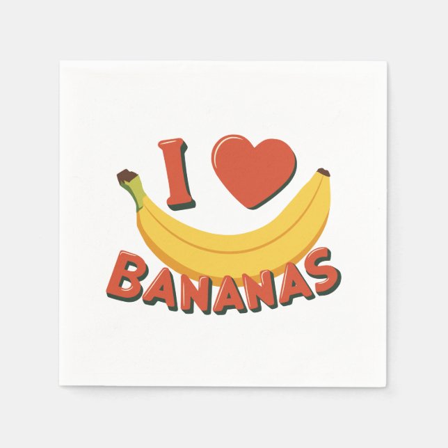 I Love Bananas Napkin (Front)