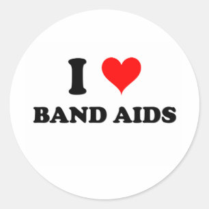 I Love Band Aids Classic Round Sticker