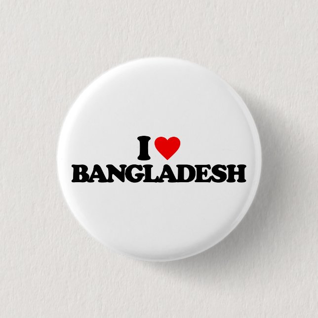 I LOVE BANGLADESH 3 CM ROUND BADGE (Front)