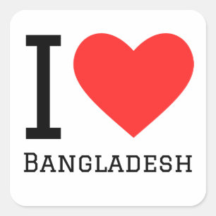 I love Bangladesh Square Sticker