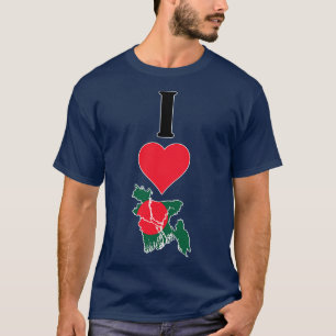 I Love Bangladesh Vertical I Heart Country Flag Ma T-Shirt