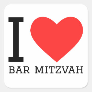 I love bar mitzvah square sticker