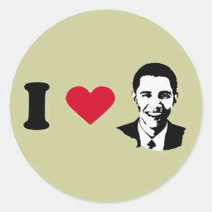 I Love Barack Obama T-shirt Classic Round Sticker