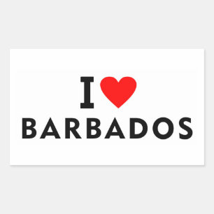 I love Barbados Rectangular Sticker