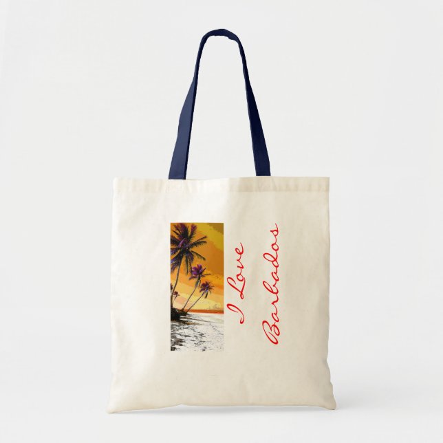 I Love Barbados Tote Bag (Front)