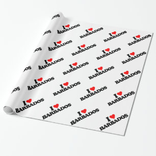 I LOVE BARBADOS WRAPPING PAPER