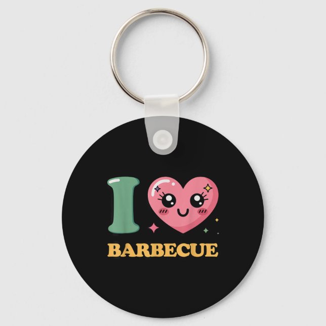 I Love Barbecue Key Ring (Front)