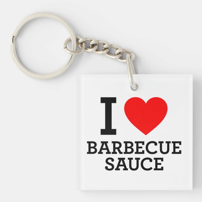 I Love Barbecue Sauce Key Ring (Front)