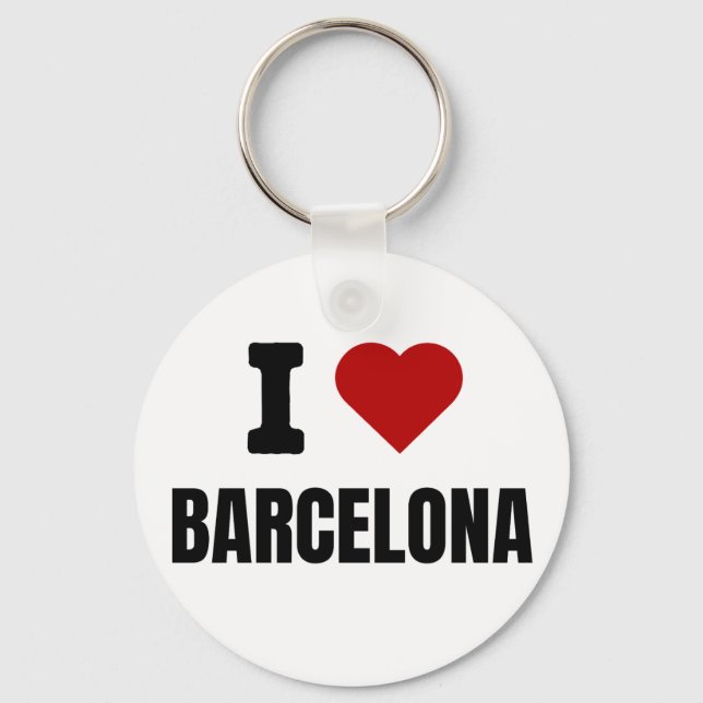 I love Barcelona - I heart Barcelona Spain Key Ring (Front)