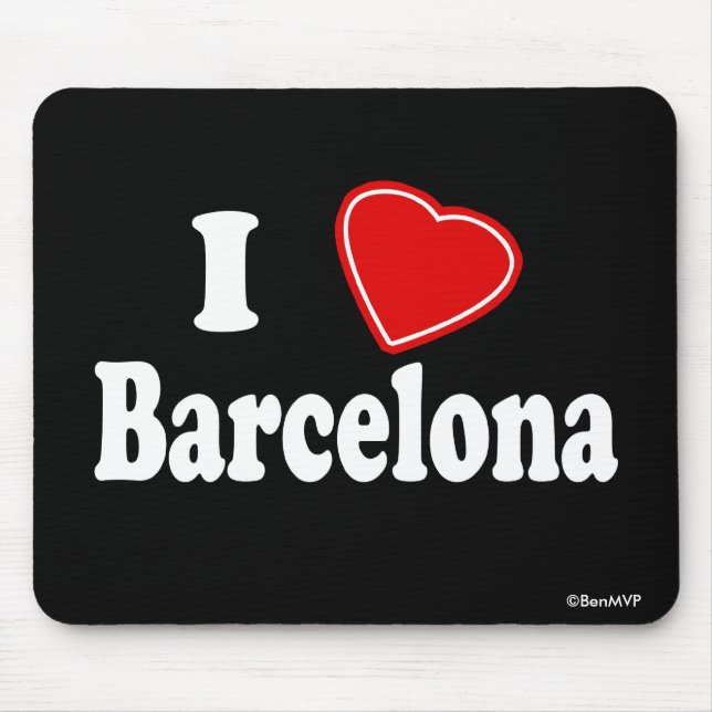 I Love Barcelona Mouse Pad (Front)