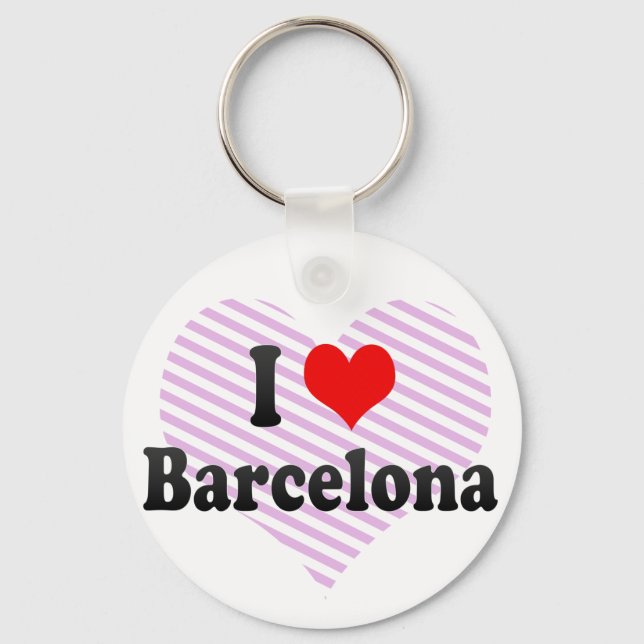 I Love Barcelona, Spain Key Ring (Front)