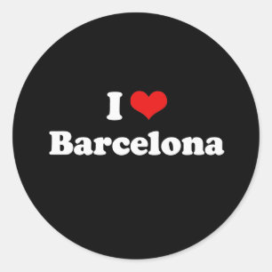 I Love Barcelona Tshirt White Tshirt Classic Round Sticker