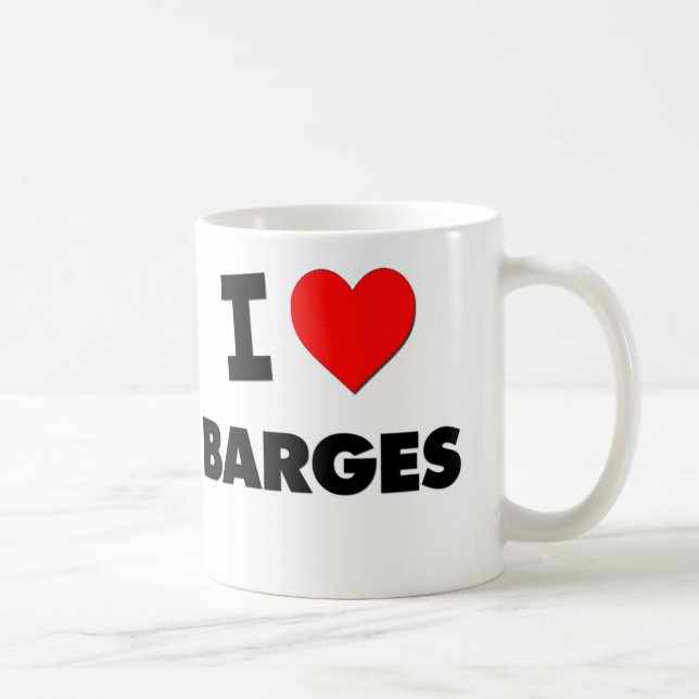 I Love Barges Coffee Mug (Right)
