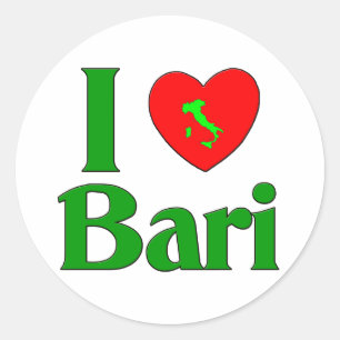 I  Love Bari Italy Classic Round Sticker