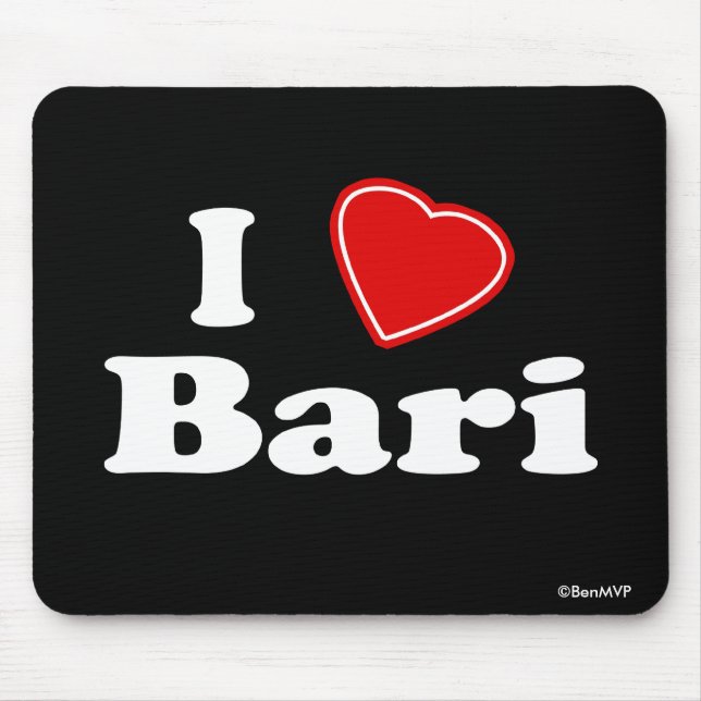 I Love Bari Mouse Pad (Front)