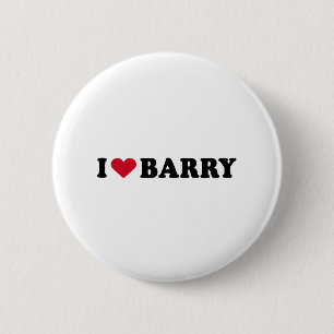 I LOVE BARRY 6 CM ROUND BADGE