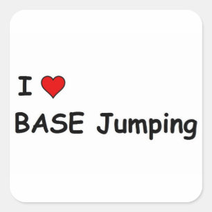 I Love BASE Jumping Square Sticker