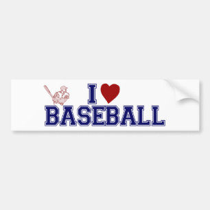 I Love Baseball Bumper Sticker