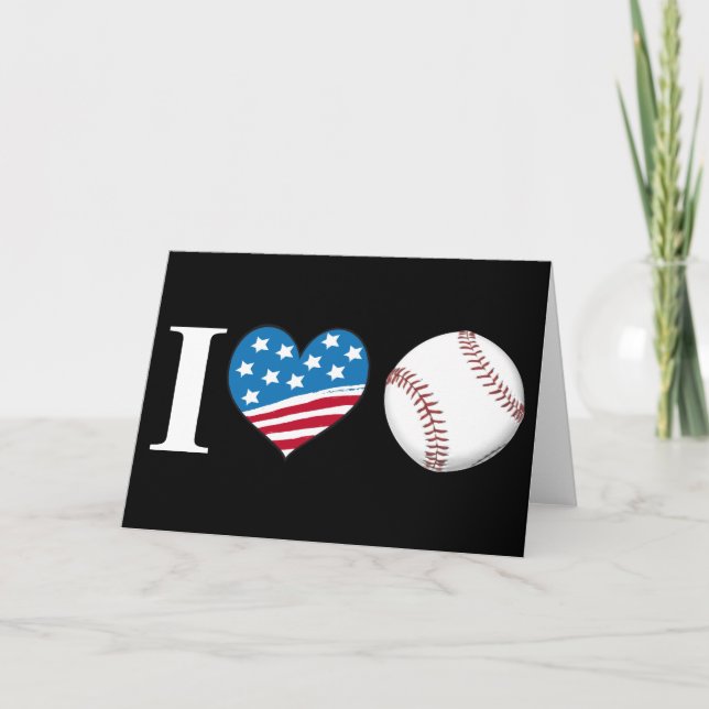 I Love BASEBALL greeting card (Front)