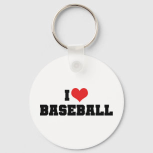 I Love Baseball Keychain