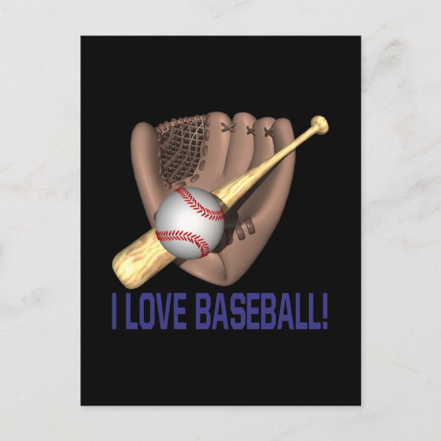I Love Baseball Postcard (Front)