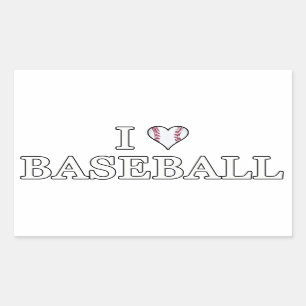 I Love Baseball Rectangular Sticker