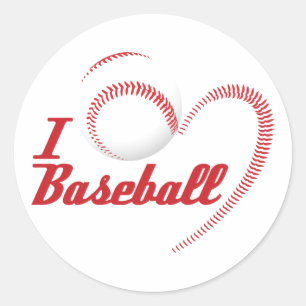I Love Baseball Sticker