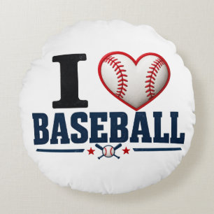 I Love Baseball Throw Pillow Baseball Dad Cushio