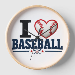 I Love Baseball Wall Clock Baseball Dad Gift F