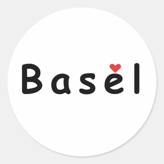 I love Basel Classic Round Sticker (Front)