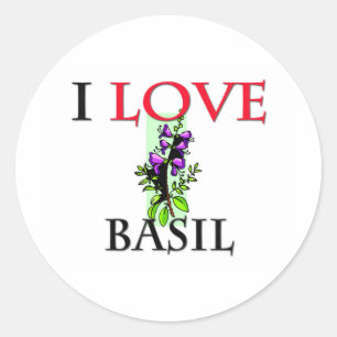 I Love Basil Classic Round Sticker