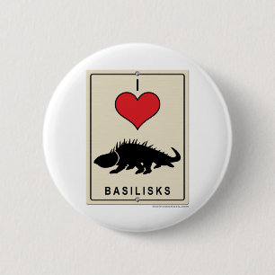 I Love Basilisks 6 Cm Round Badge