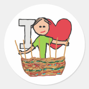 I Love Basket Weaving Classic Round Sticker
