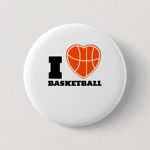 I Love Basketball 6 Cm Round Badge